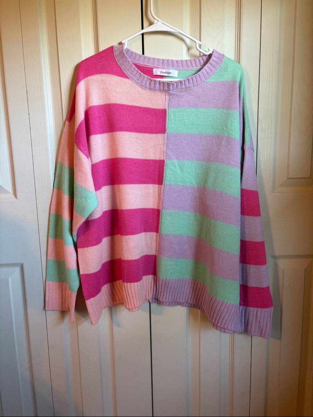 Pastel Striped Sweater - Pink, Lavender & Mint